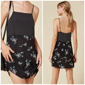 Reformation Black Floral Mini Dress